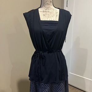 Navy blue blouse NWT